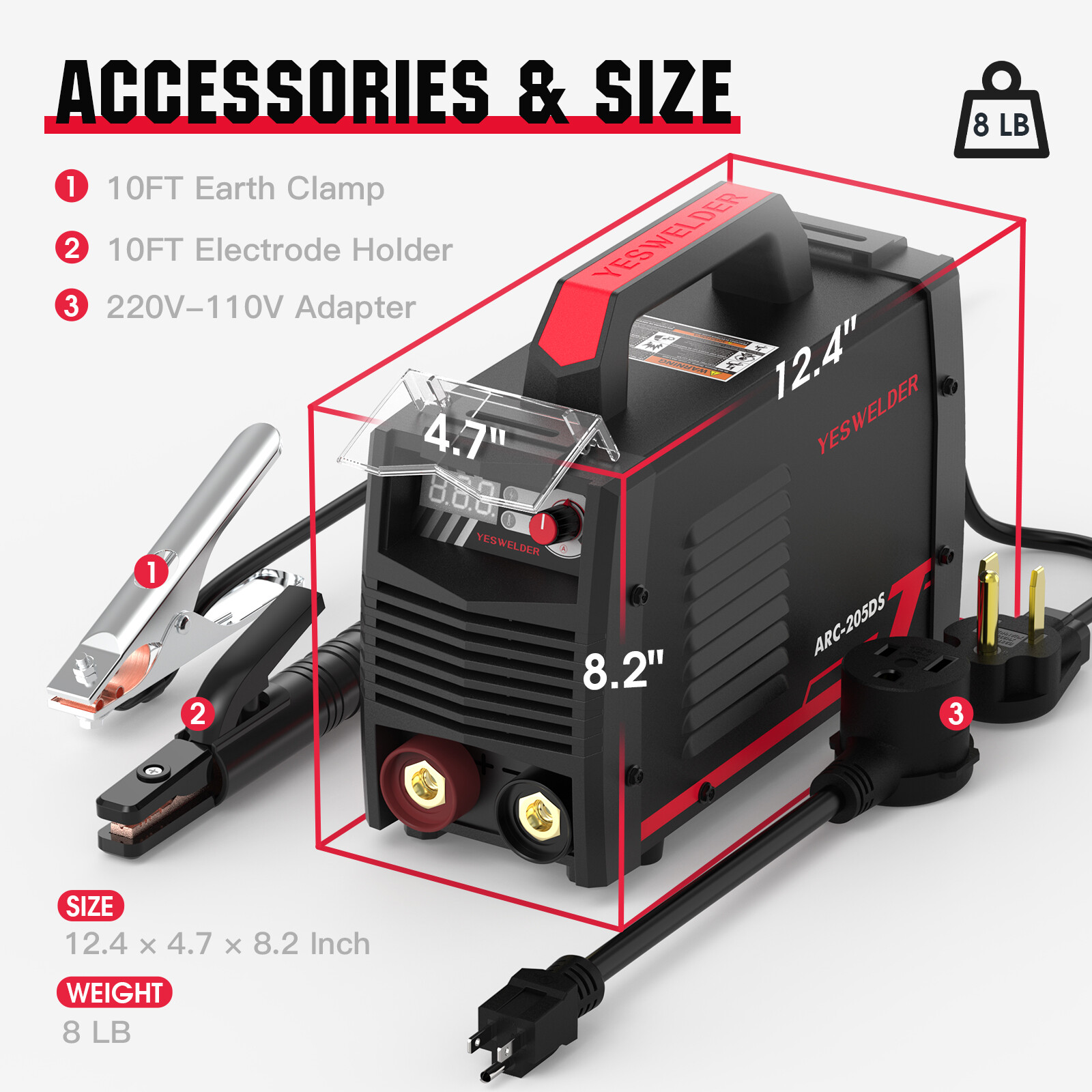 110/220V ARC Welder 205A IGBT DC Inverter MMA ARC Welding Machine