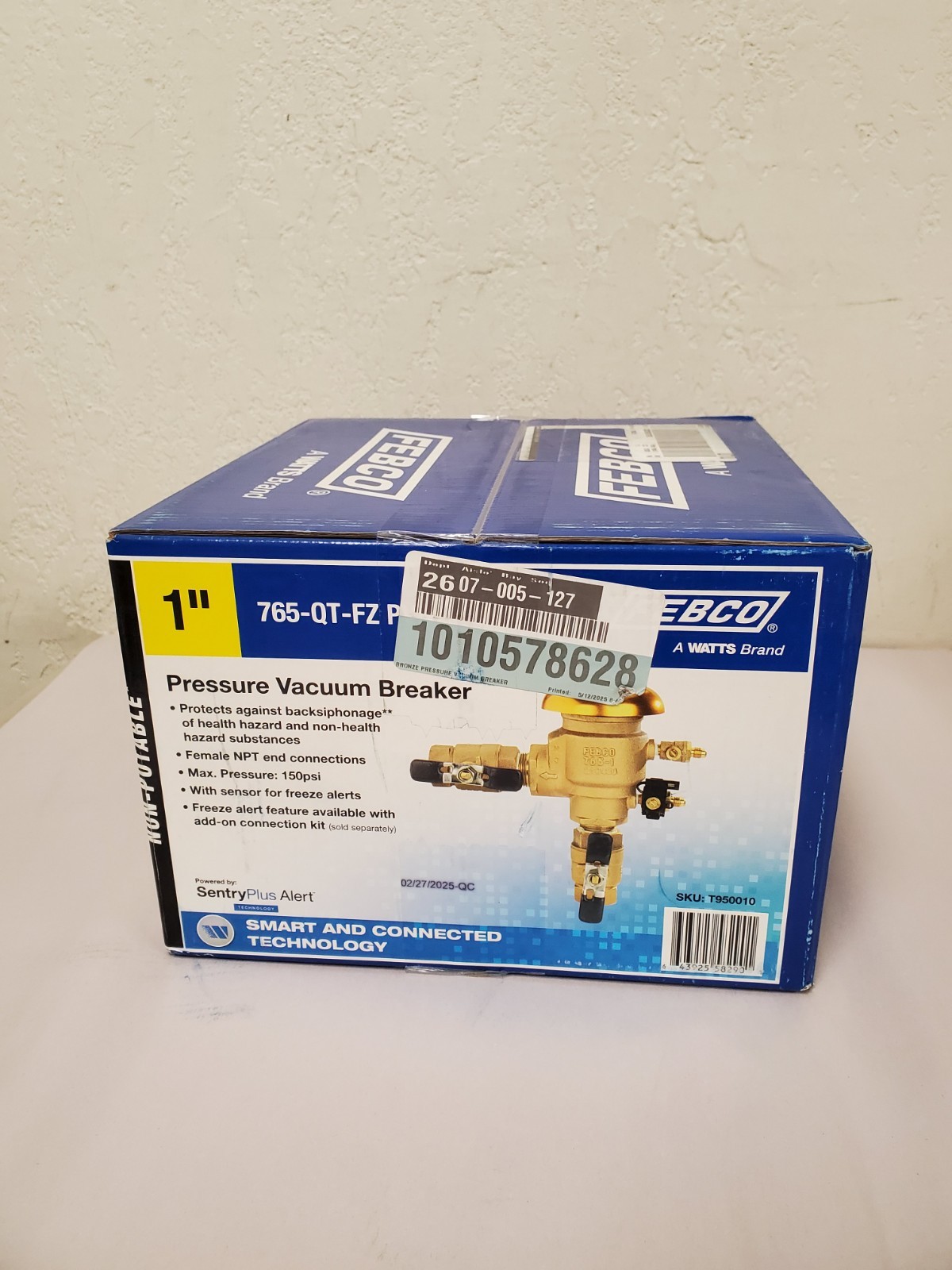 Febco Watts 1 in Bronze Pressure Vacuum Breaker Backflow Preventer 765EBV-FZ 1 R