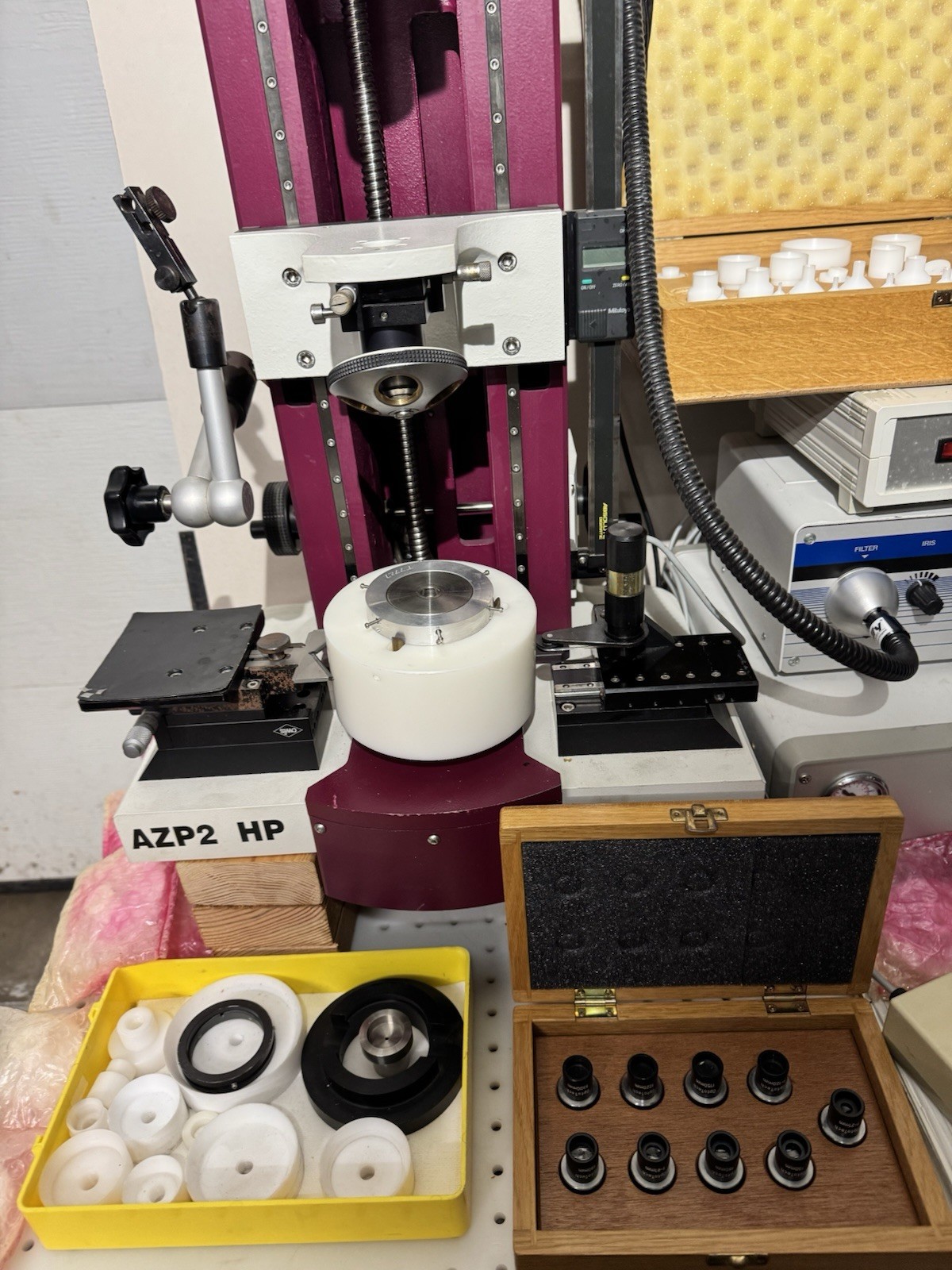 Opto Tech AZP2 HP Moller Wedel Autocollimator w/ Light Source Set Of Lenses +