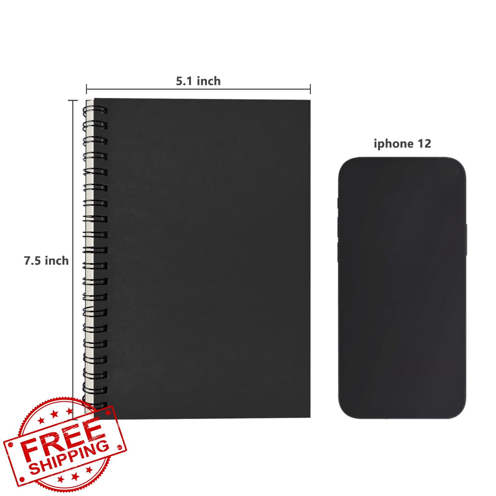 DSTELIN Blank Spiral Notebook 2-Pack Soft Cover Sketch 7.5×5.1