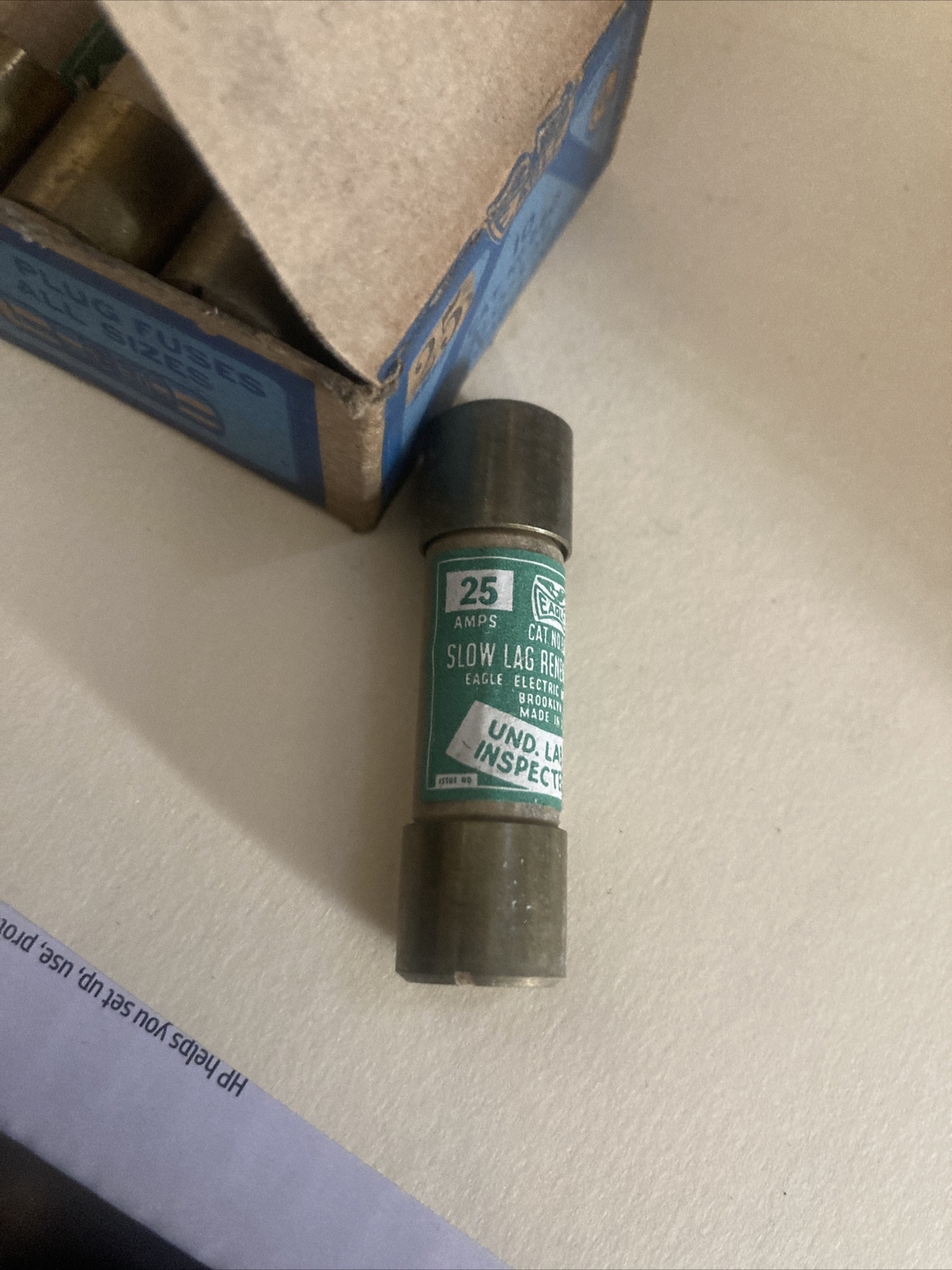 9-Pack Eagle 660 Slo-Lag Cartridge Renewable Fuse Ferrule Type 25 AMP 250 Volts