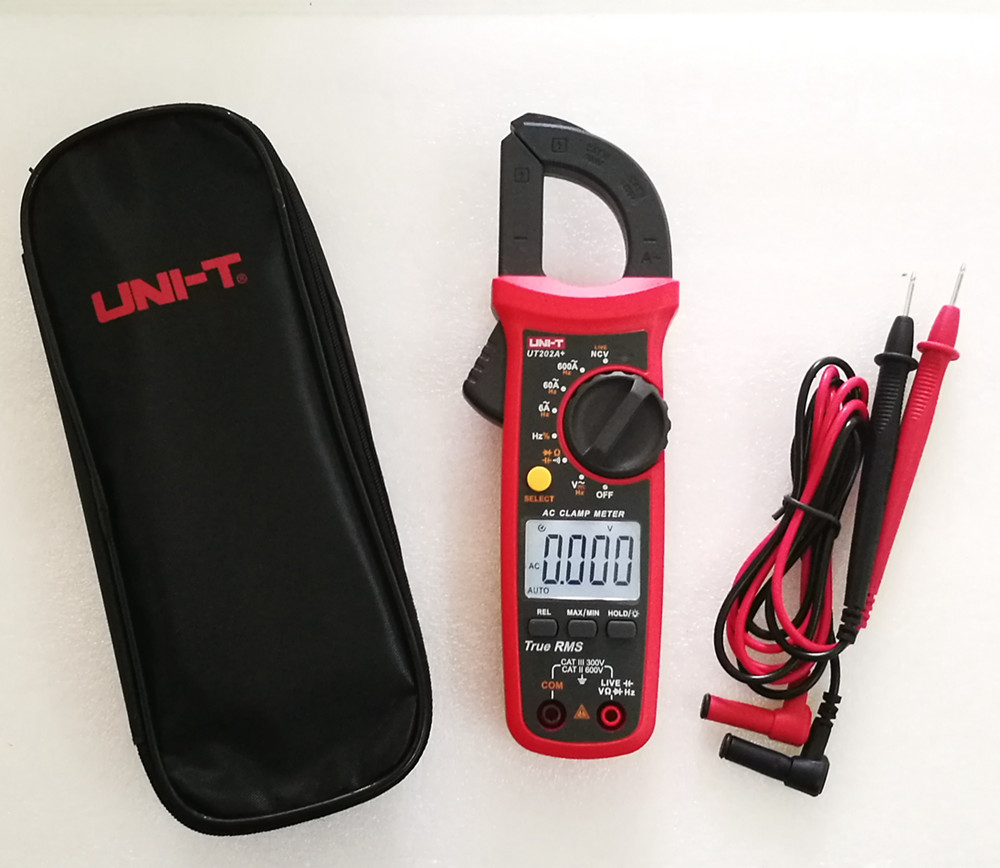 UNI-T UT202A+ Digital Clamp Meter TRMS AC DC NCV Multimeter OHM Cap Freq Tester