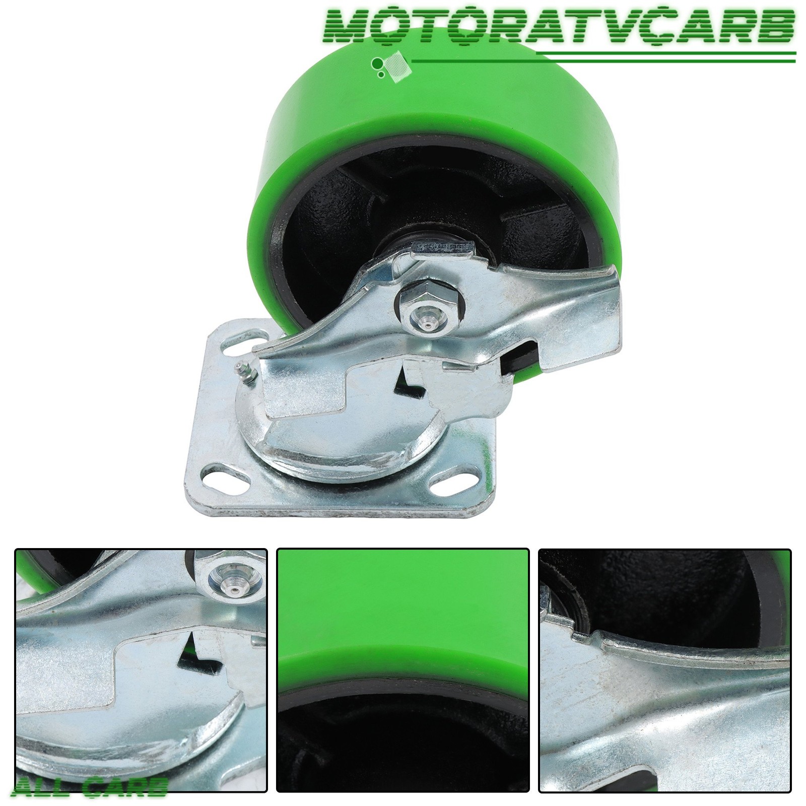 ALL-CARB 5″ Casters Two Straight, Two Side Brakes Heavy Duty Capacity to 4000 lb