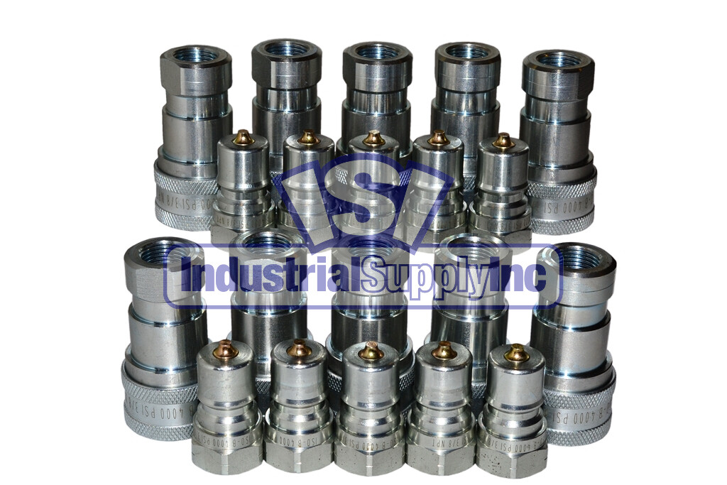 Quick Coupler | ISO 7241-1 B | 3/8″ NPT Pipe Threads | Complete Set | 10 PK