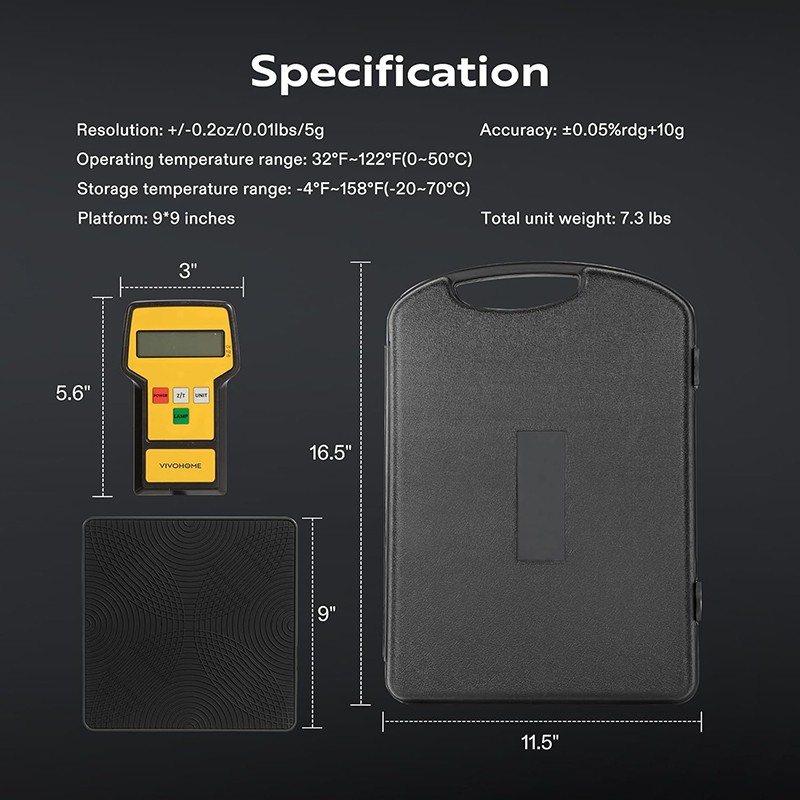 High Precision Electronic Digital Refrigerant Charging Weight Scale w/ Case HVAC