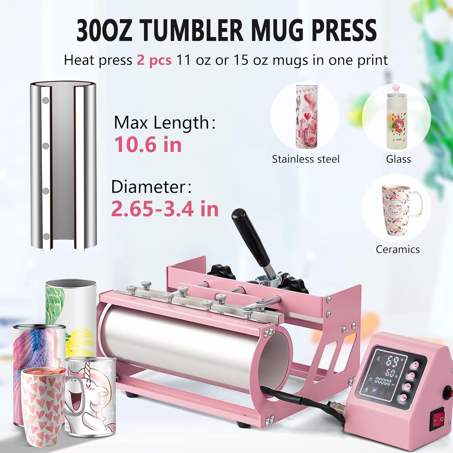 8IN1 Combo Heat Press Machine 15″x15″ Sublimation Transfer T-Shirt Mug Plate Hat
