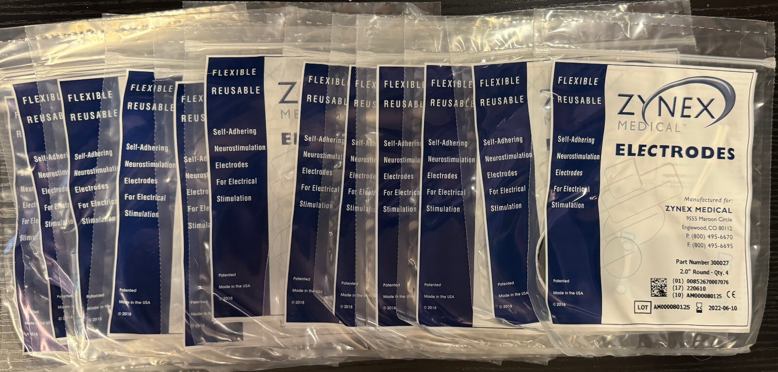 15 packs of 4/$24.99 Zynex Medical «Electrodes» 2.0″ Round (300027)