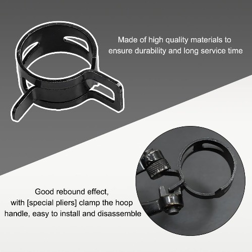 20PCS 1/4″ ID Spring Band Clamps, 6mm Manganese Steel Fuel Line Hose Clips for L