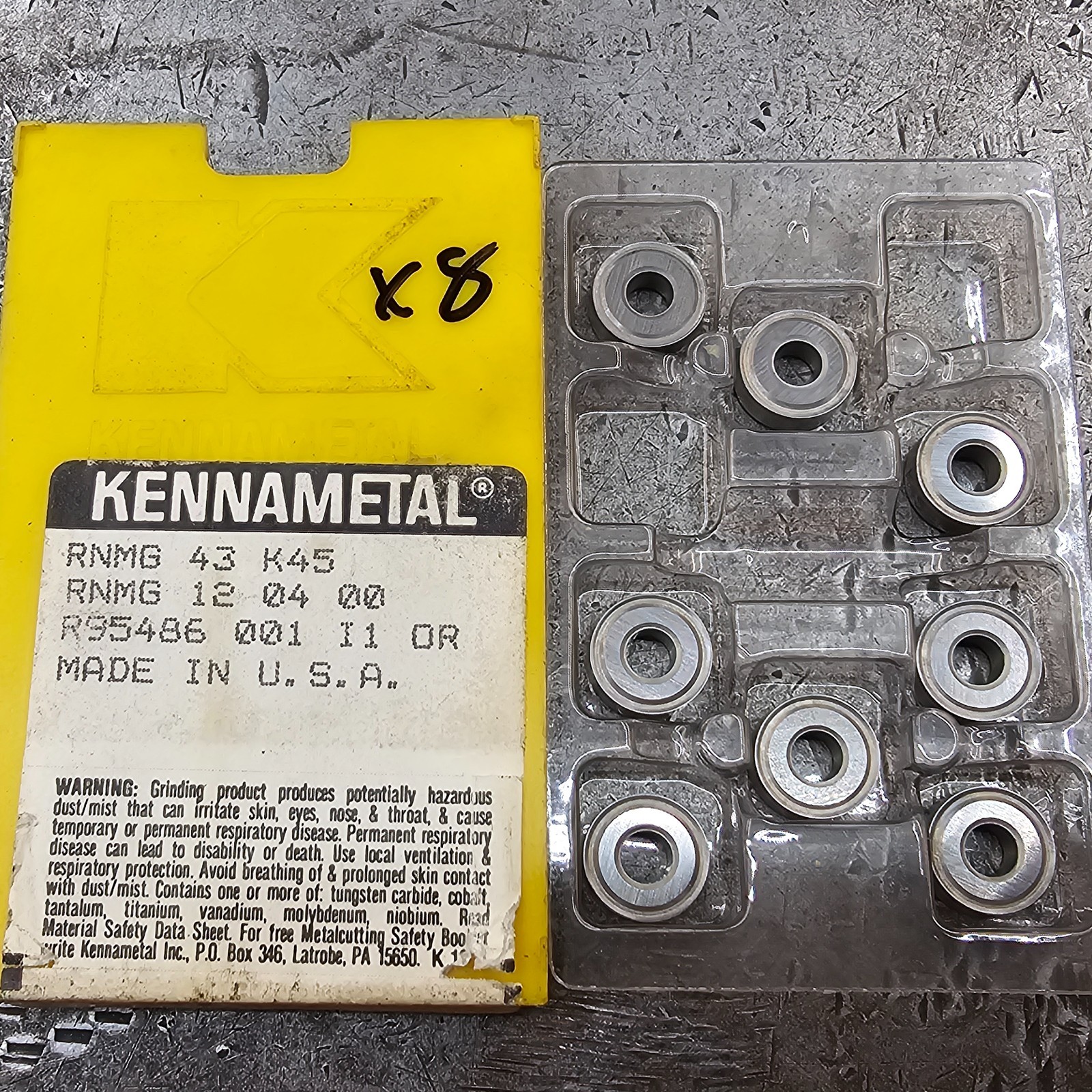Qty 5 Kennametal RNMG 43 RNMG120400 K45 Grade Carbide Inserts