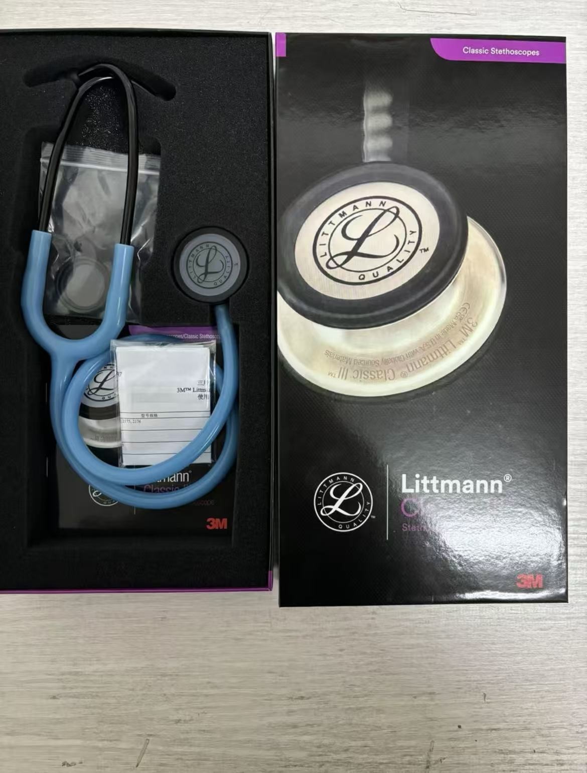 3M Littmann Cardiology III Stethoscope,5872, ice-snow blue Cardiac pulse