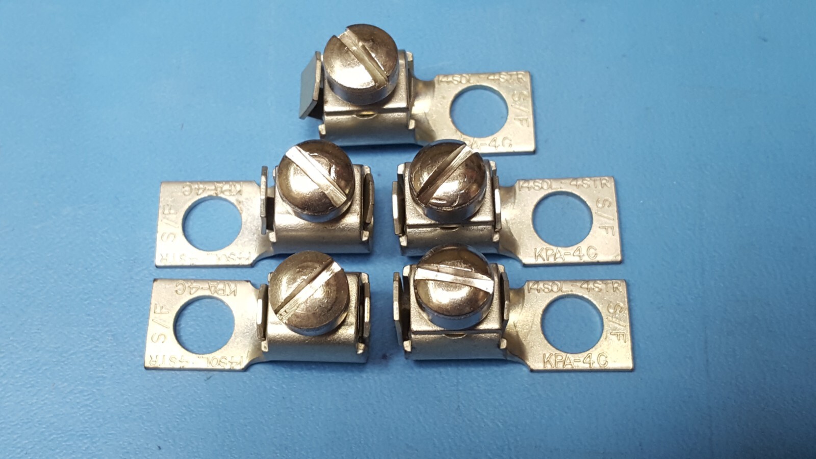 (5 PCS)TERMINAL LUG, KPA-4C, SUPERIOR FUSE& MFG,4 AWG, 1/4″STUD,5940-00-361-5701