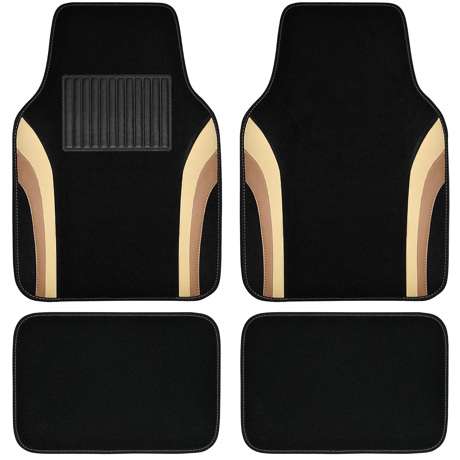 CAR PASS Leather Waterproof Car Floor Mats Set of 4 – Universal Fit