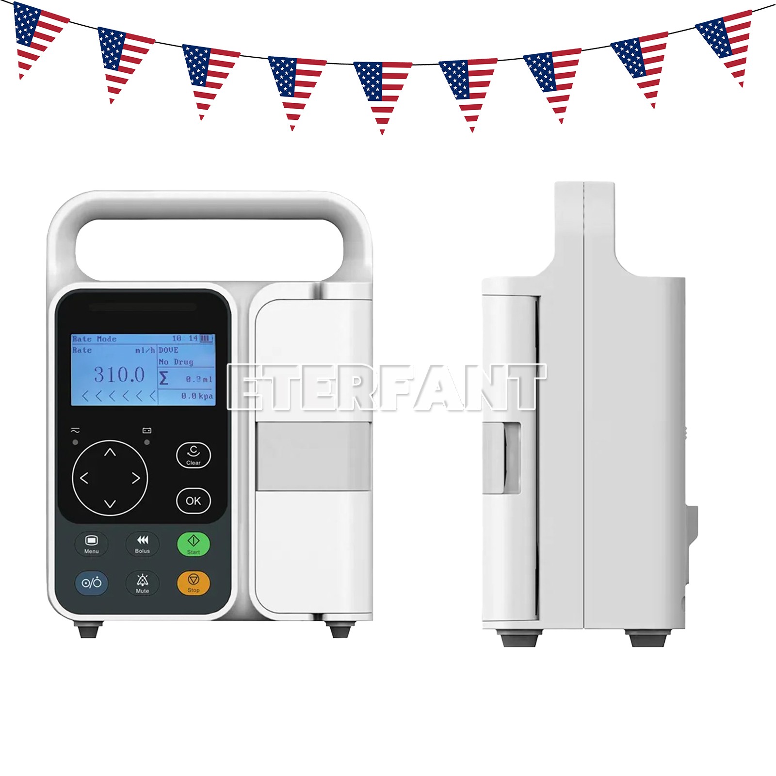 Human infusion pump 1-1200ml/h Adjustable, LCD, Built-in Battery Alarms