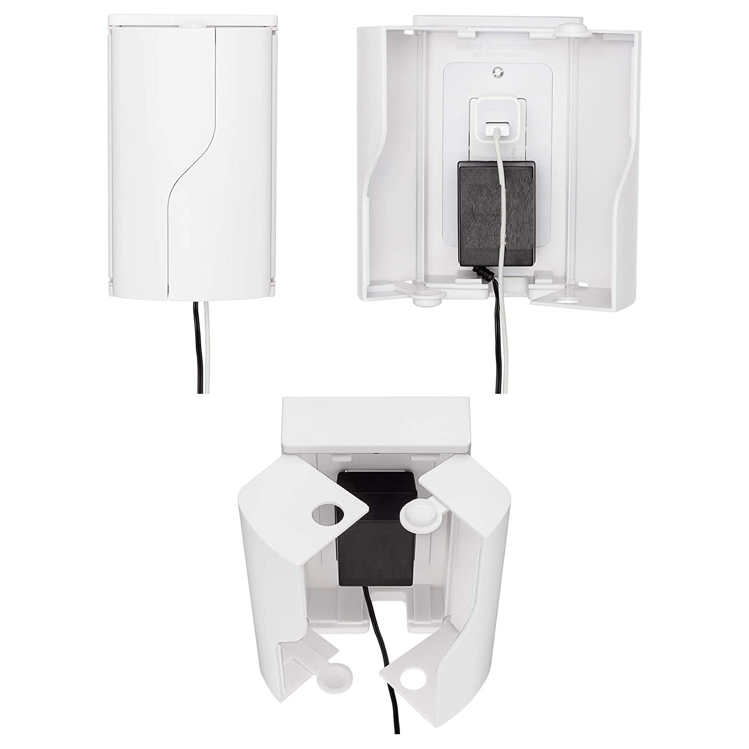 Twin Door Baby Safety Outlet Cover Box for Babyproofing Outlets More Interio…