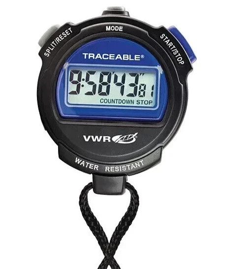 VWR Extra-Large LCD Digital Stopwatch Traceable 1030 Single-Line Display
