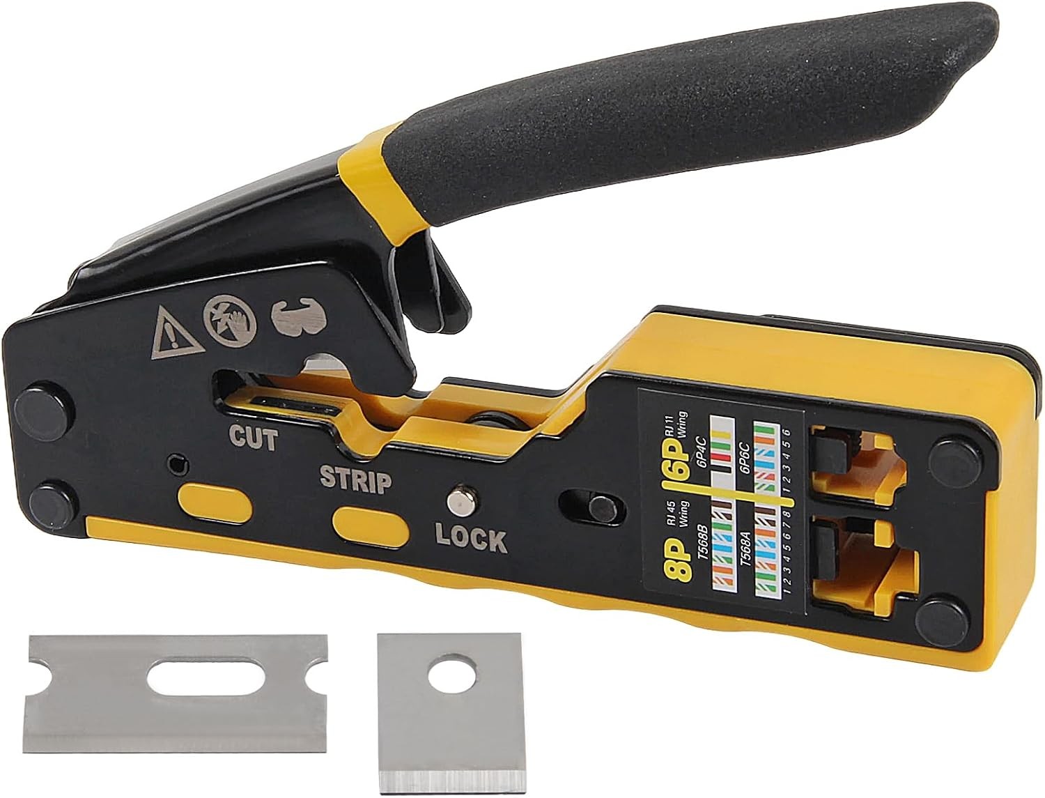 RJ45 Crimp Tool – 8P6P Ethernet Crimper for Cat5/Cat5e/Cat6/Cat6a Connectors