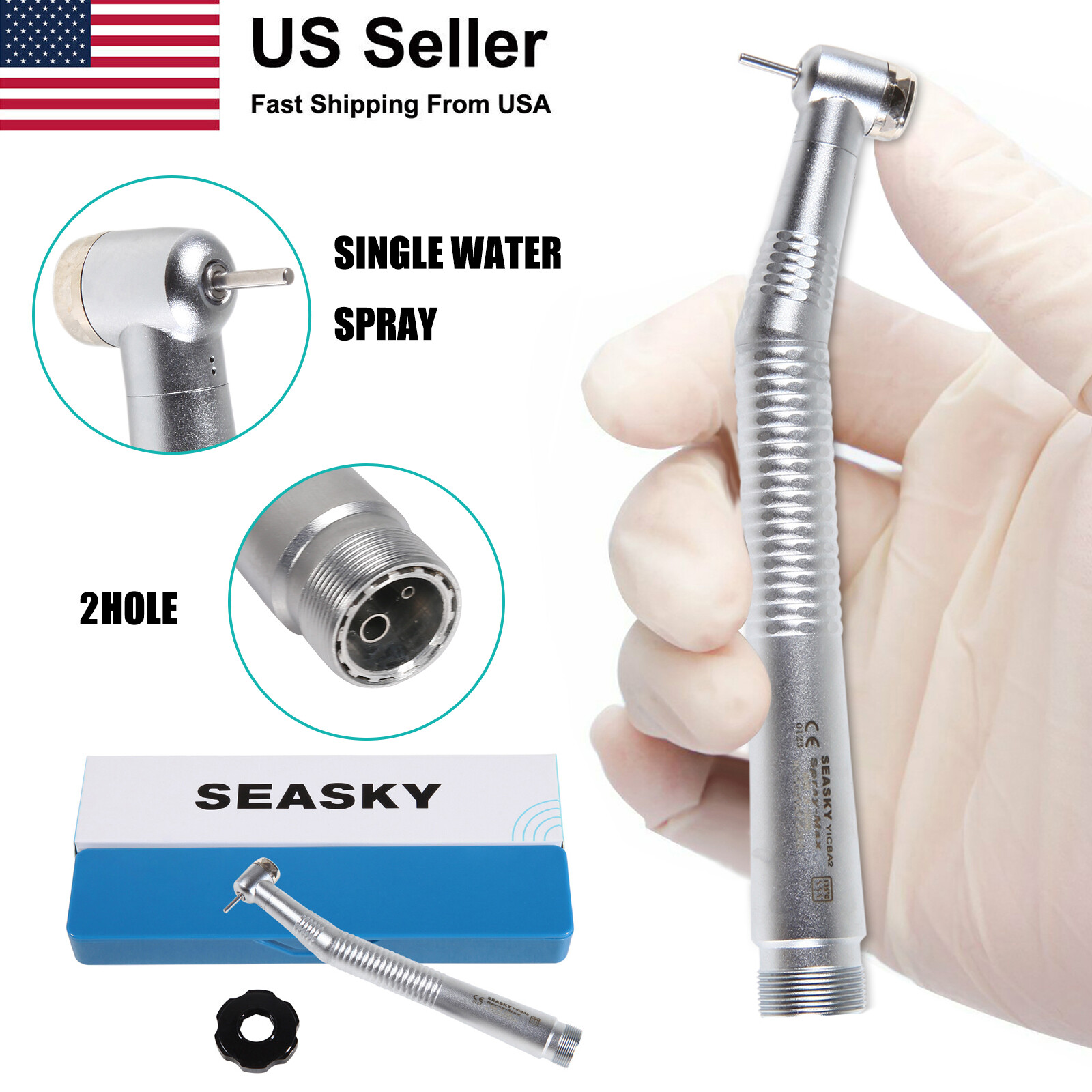 10 x Seasky Dental NSK Style High Speed Air Turbine Handpiece 2 holes borden