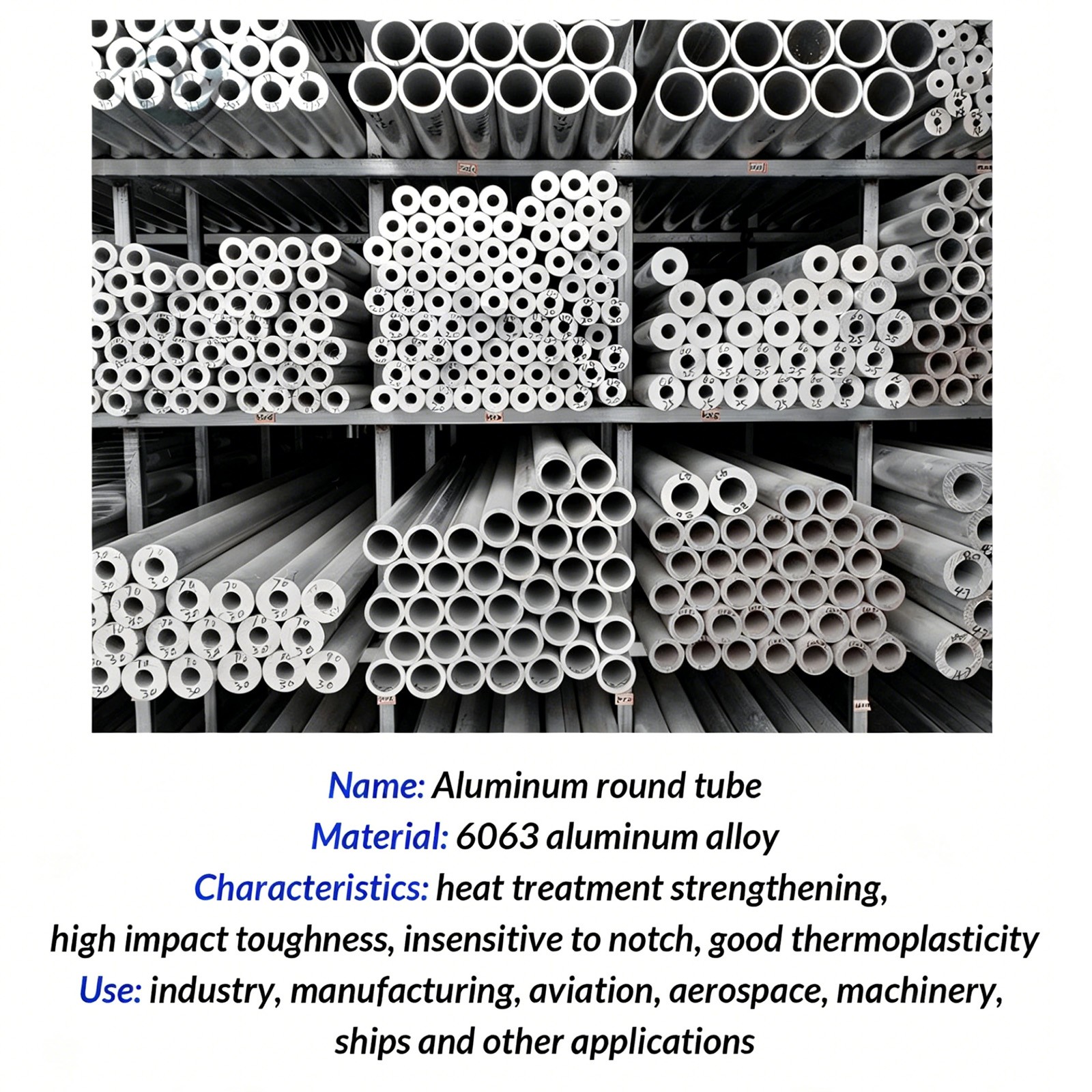 Aluminium Round Tube Pipe 0.2mm 0.5mm 1mm Wall Thickness, Length 300mm 6063T6