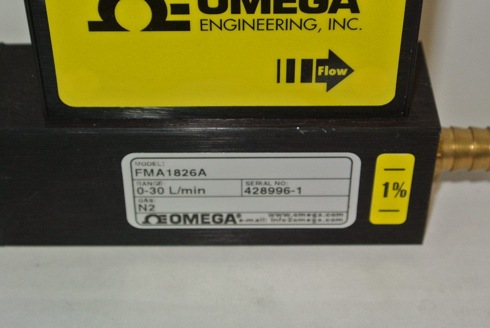 OMEGA FMA1826A FLOWMETER WITH POWER CORD 0-30l/MIN N2 GAS IN BOX