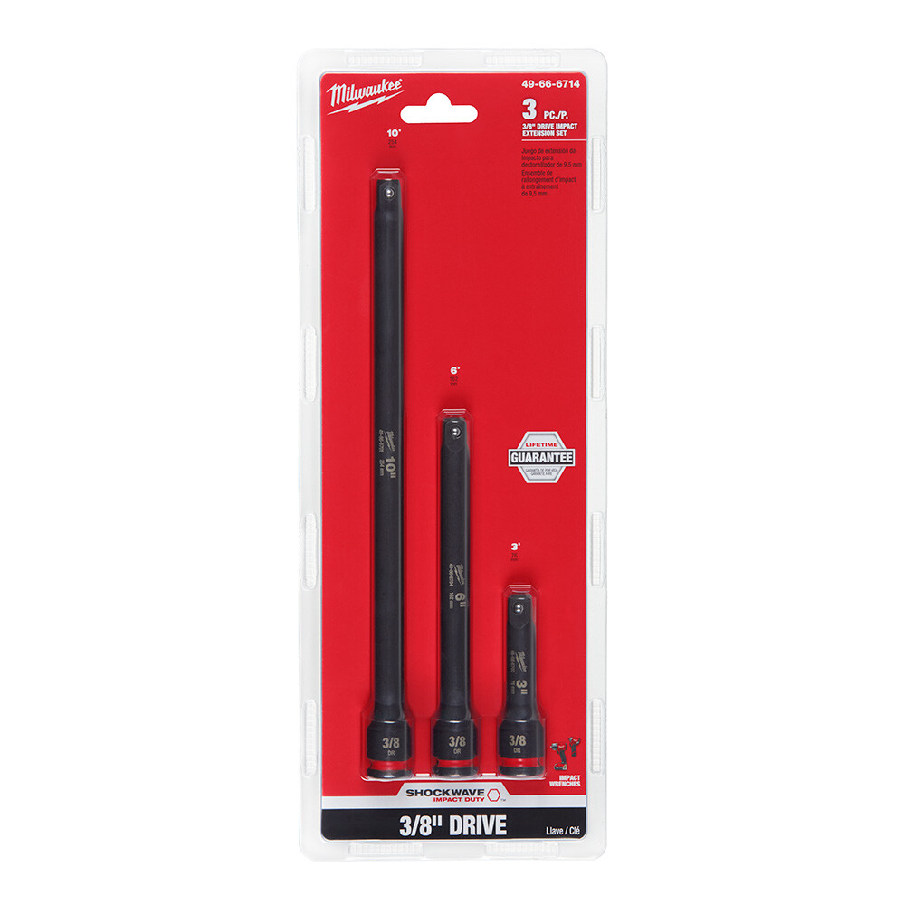 Milwaukee 49-66-6714 3PC SHOCKWAVE Impact Duty™ 3/8″ Drive Extension Set