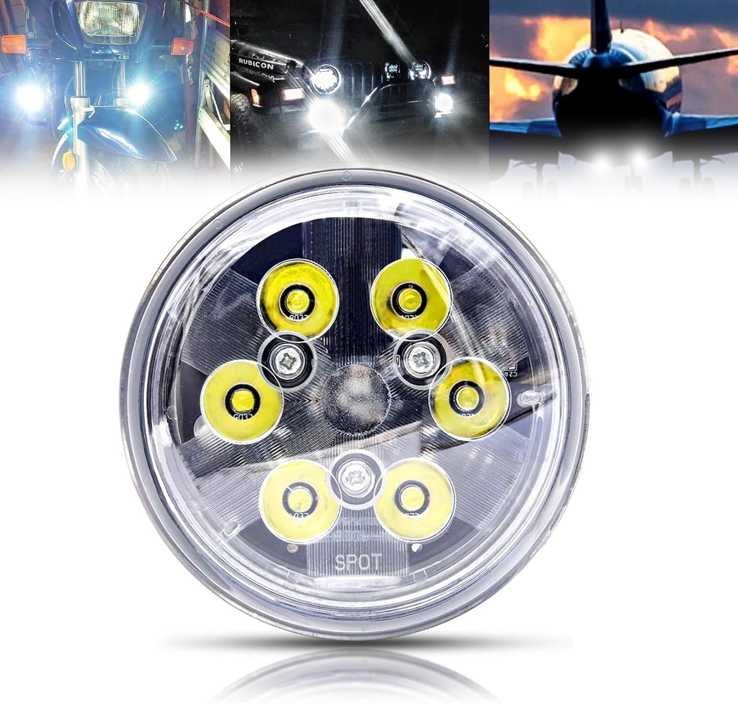 LED PAR36 Aviation Grade Aircraft Landing Light 4-1/2″ 115mm DC 12V 6000 Lumens