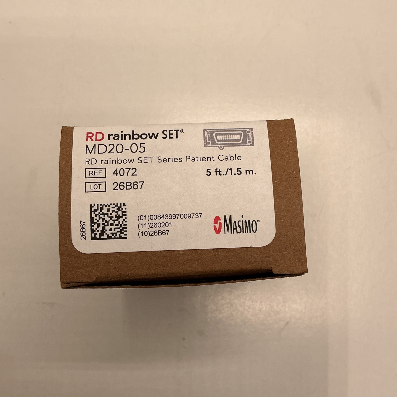 Masimo 4072 Rainbow SET Series Patient Cable MD20-05, 5ft (New,1Pc)