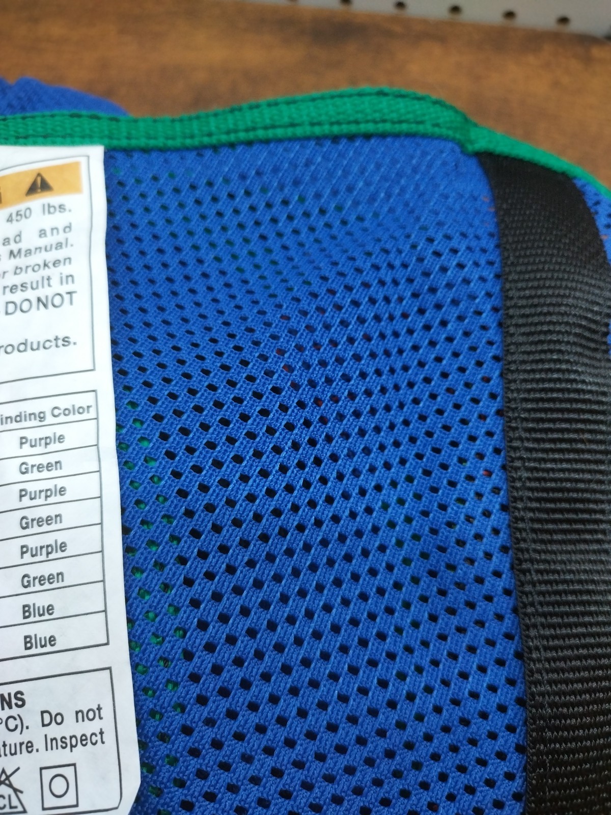 Invacare R115 Large Full Body Sling w/ Commode for Patient Lift Blue Mesh Manual