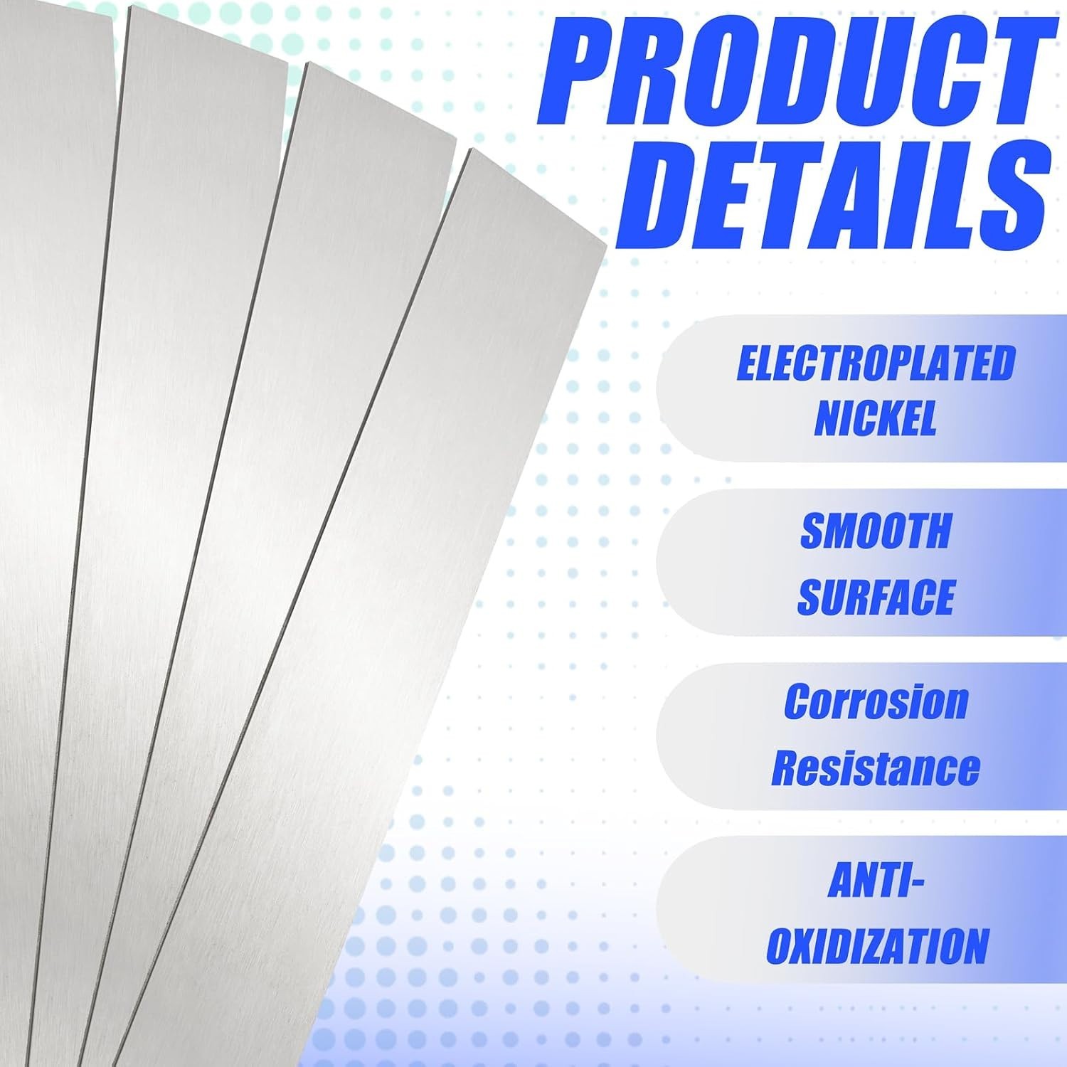 4 Pcs Pure Nickel Strip Nickel Anode Plating Kit Anode Sheet for Electroplating