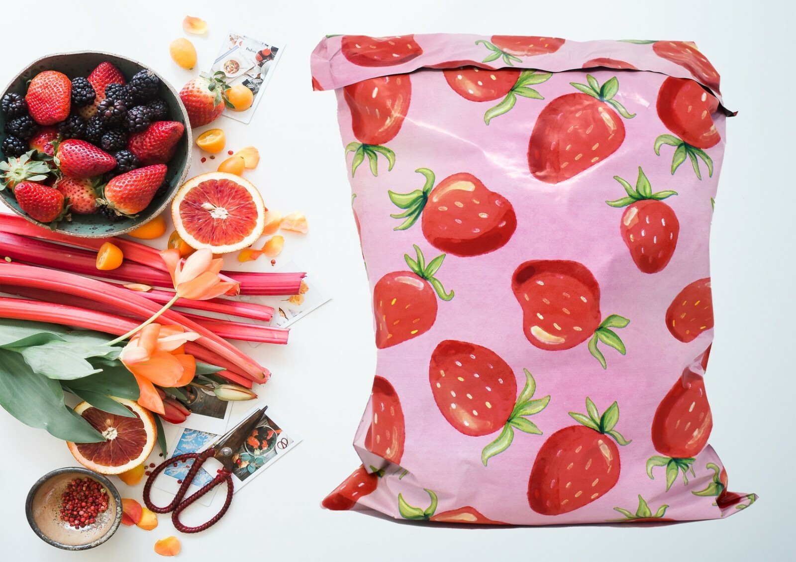 NEW 10×13 Strawberries, Watermelon, Pink PIneapple, Citrus Poly Shipping Mailers
