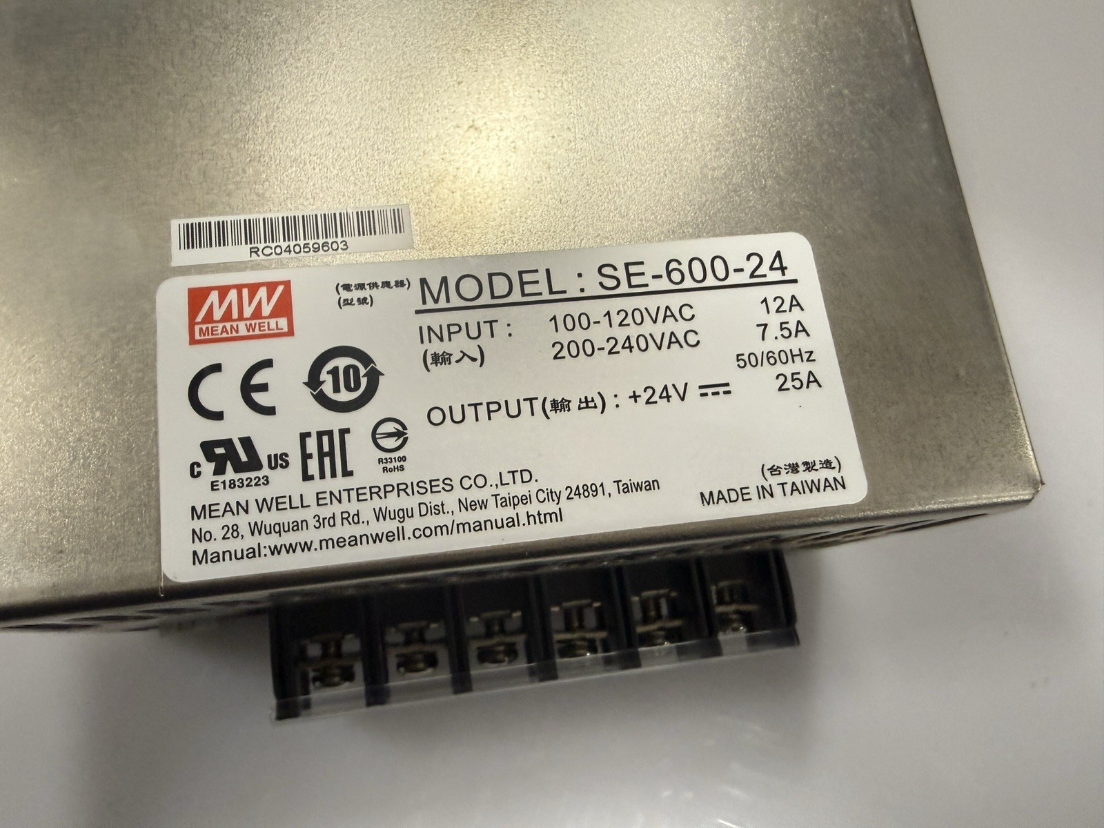 1pcs MEAN WELL SE-600-24 Switching Mode Power Supplies 24V600W25A