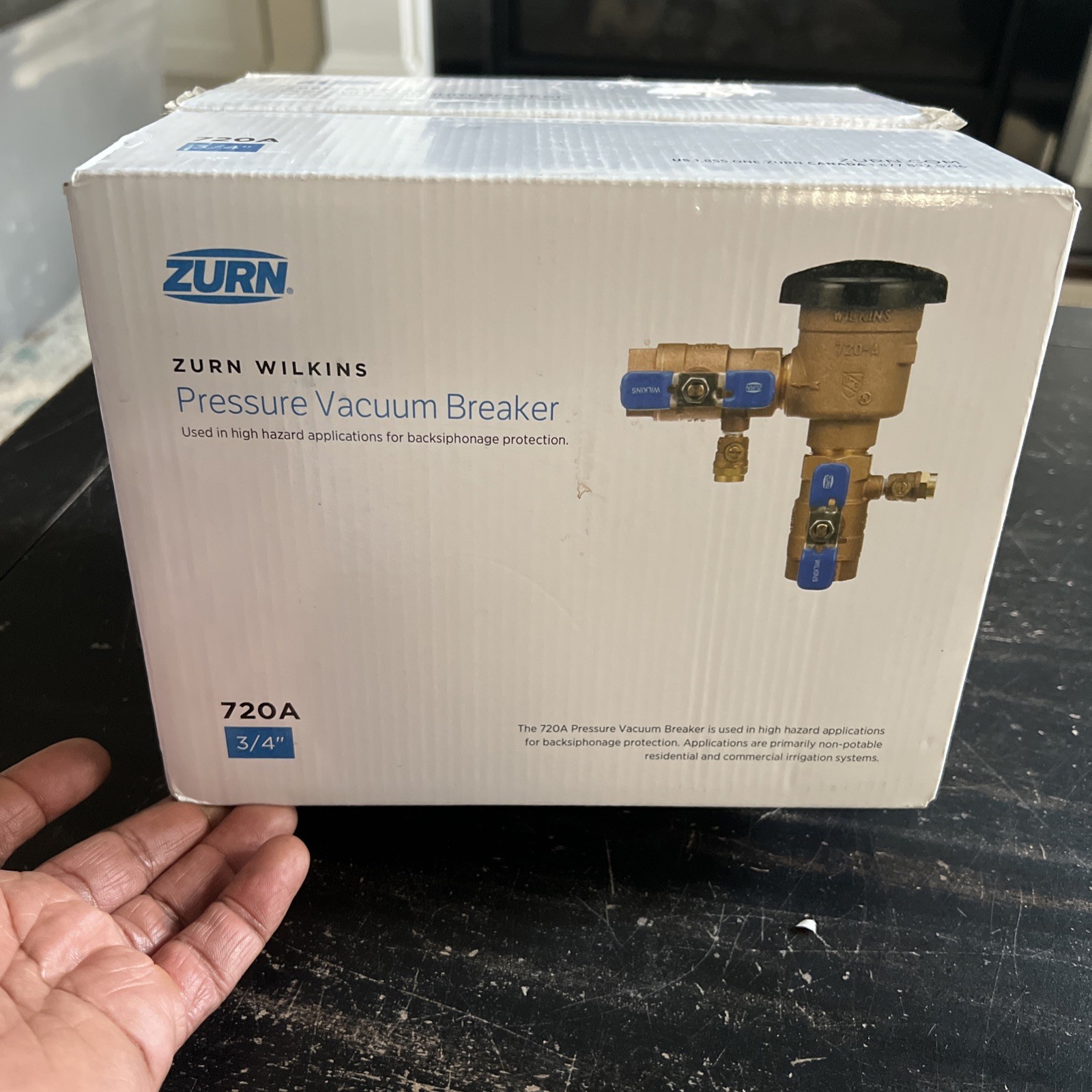 Zurn 34-720A Wilkins 3/4In. 150 PSI Pressure Vacuum Breaker – New – Open Box