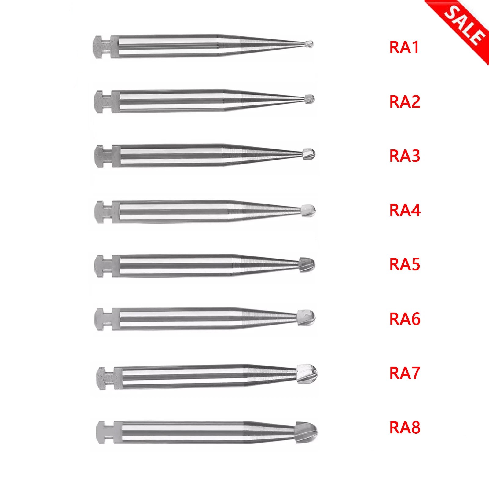 Dental Round Carbide Bur for Slow Speed Latch Type Handpiece RA 1# – 8# Burs
