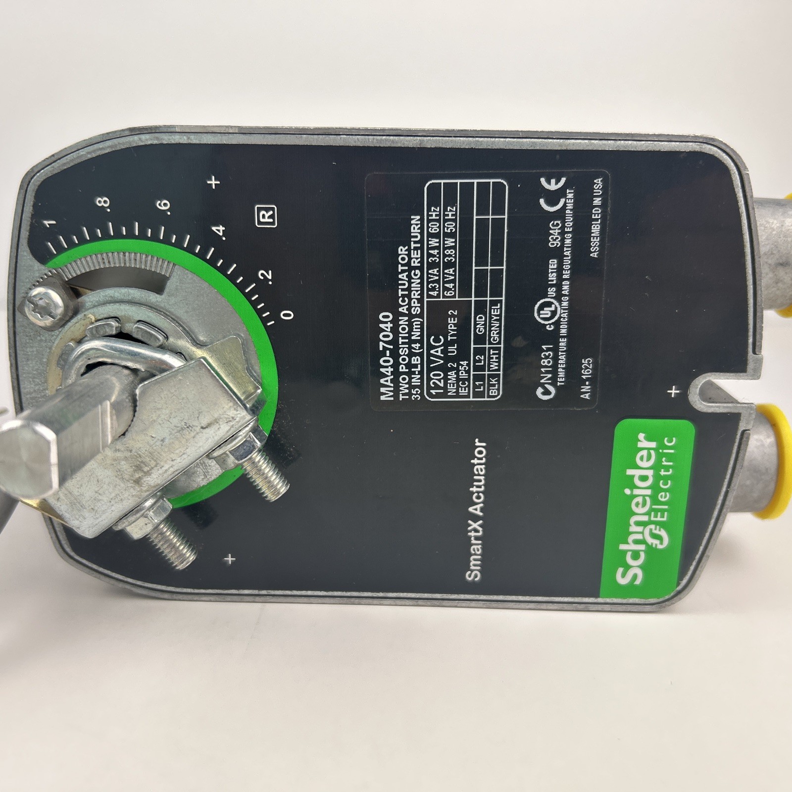 Schneider Electric MA40-7040 SmartX Rotary 2 Position Actuator 120 VAC 35 IN-LB