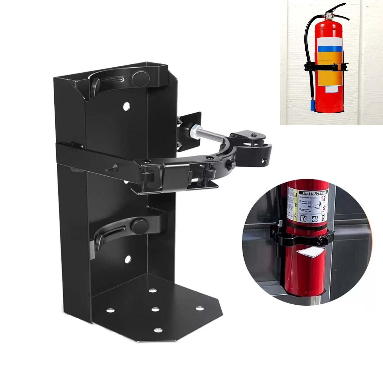 809 Heavy Duty Fire Extinguisher Vehicle Bracket Mount Fit for 10lb Dry/5lb Co2