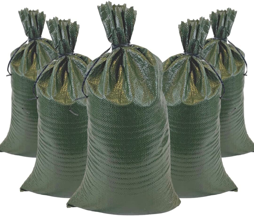 DURASACK Heavy Duty Sand Bags with Tie Strings Empty Woven Polypropylene