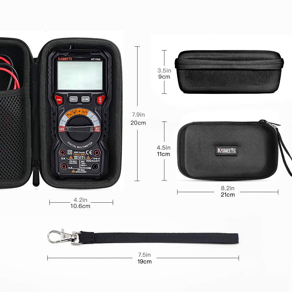 KAIWEETS HT118A/HT118E Multimeter Case w/ Mesh Pocket for TRMS 6000/20000 Ca…