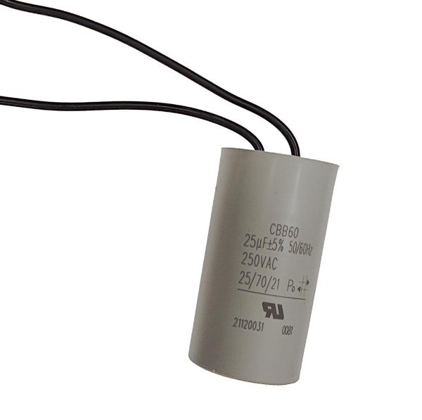 CBB60 25uF 250VAC 25 MFD Motor Run Capacitor 2 Wires 25/70/21 34x67mm UL Listed