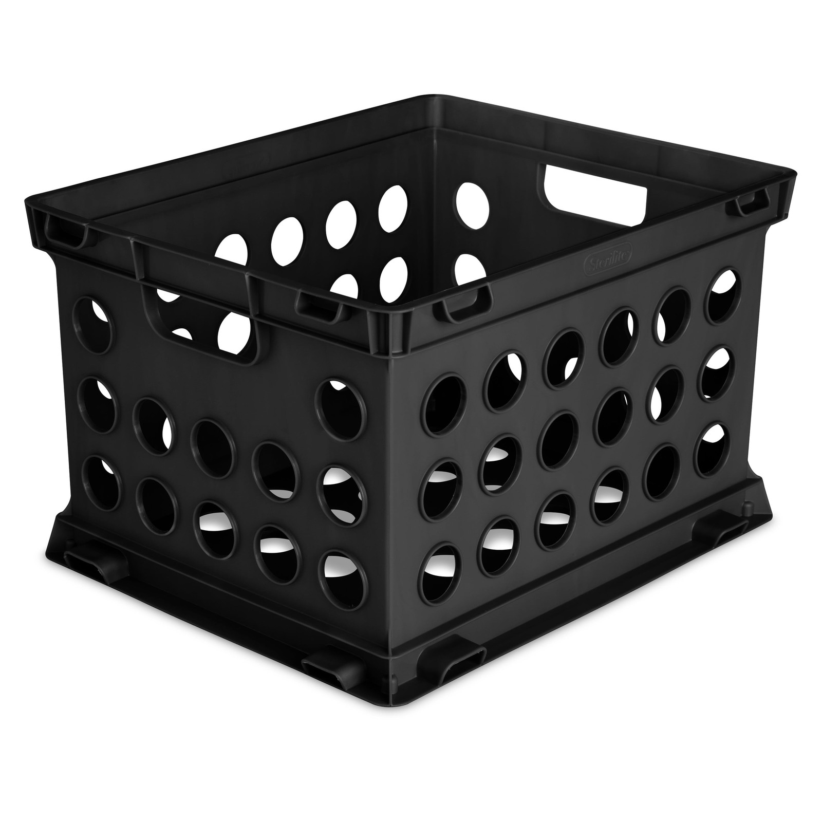 File Crate, Versatile Plastic Bin, Letter or Legal-Sized Storage, Black,6 Count