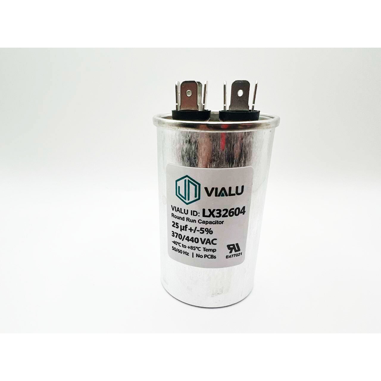 VIALU – 25 uf/MFD 370 VAC volts Round Run Capacitor 50/60 Hz