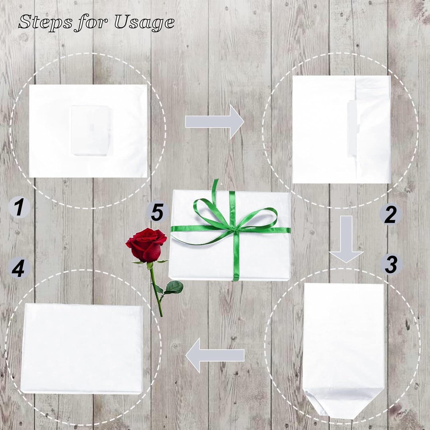 500 Sheets 14″x20″ 20″x 30″ White Wrapping Tissue Paper Bulk for Gift Bags White
