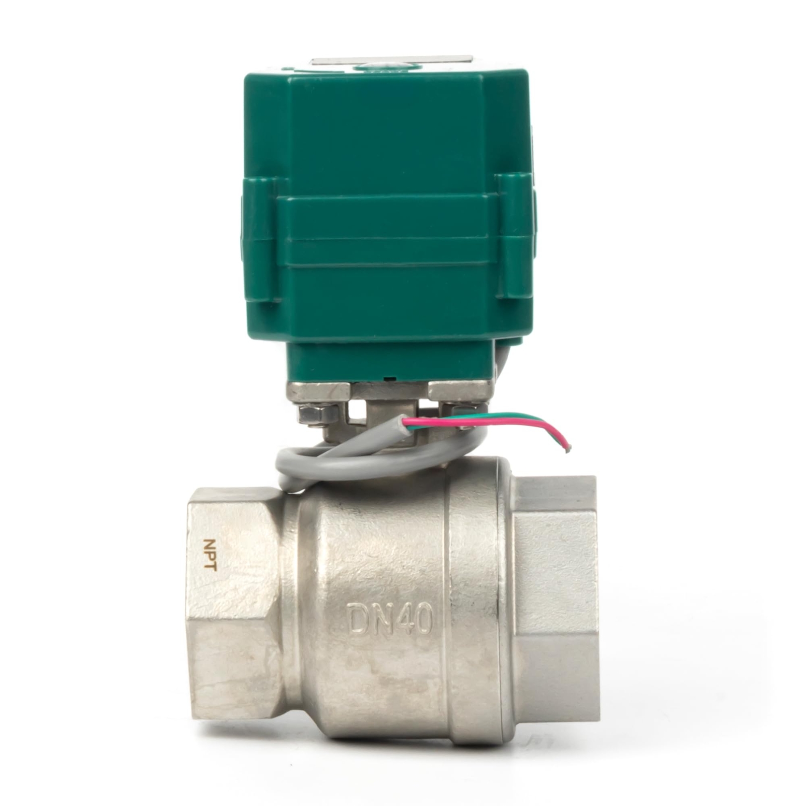 U.S. Solid Motorized Ball Valve 1-1/2 inch Stainless Steel 9-24V AC/DC