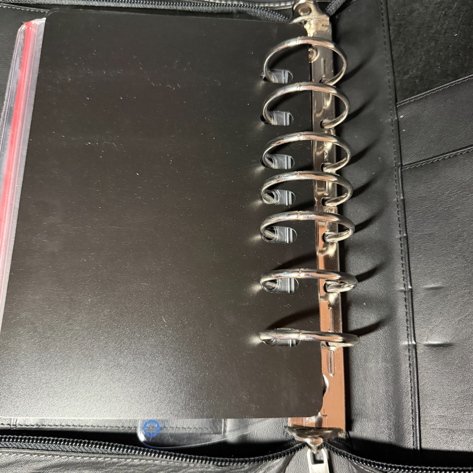 Black Leather Franklin Covey Zipper Agenda Planner, 8 x 10 1/2 inches