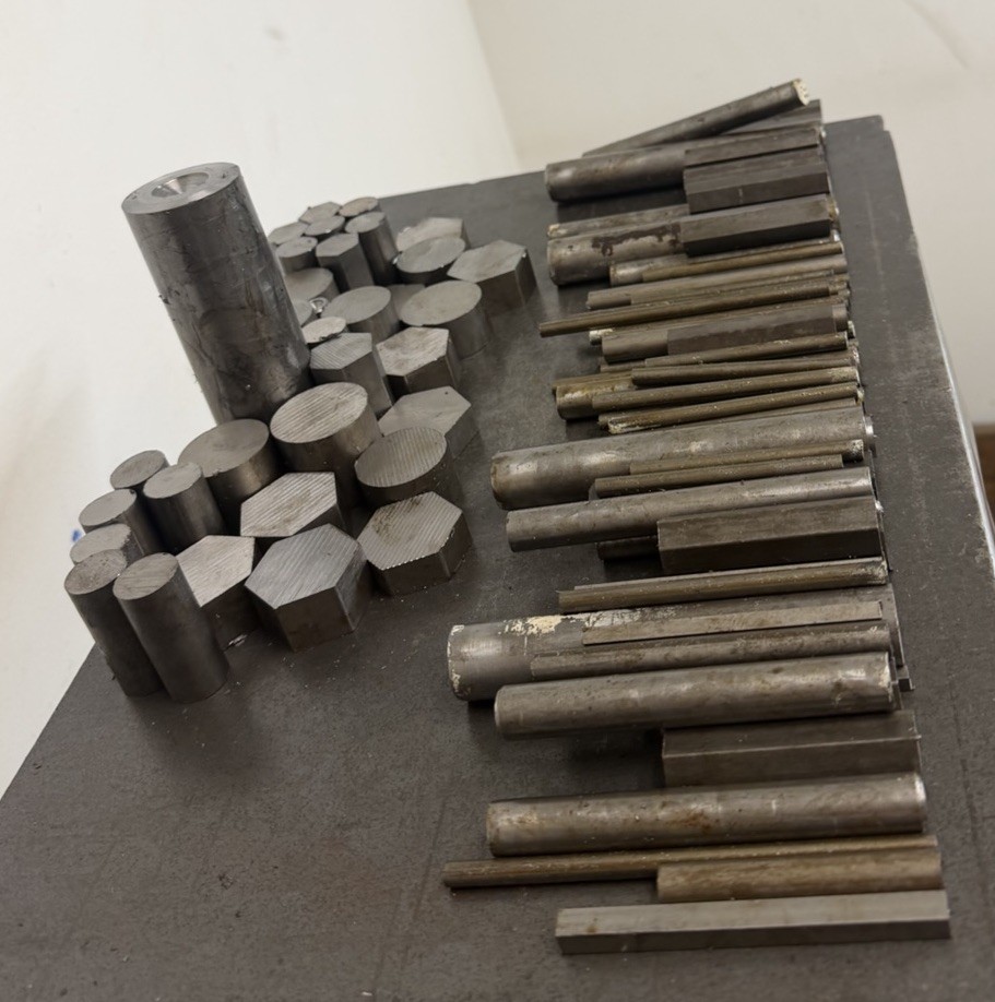 12L14 Steel Short Bar Lot – Round,Hex,Square – 102 PCS – 26.45 LBS – CNC Machine