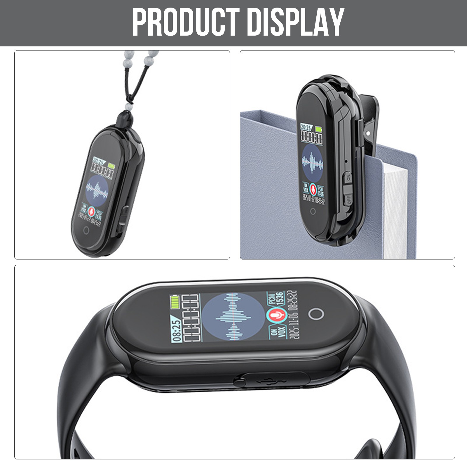 64GB Voice Activated Recorder with AI-Intelligent Triple Noise Reduction,