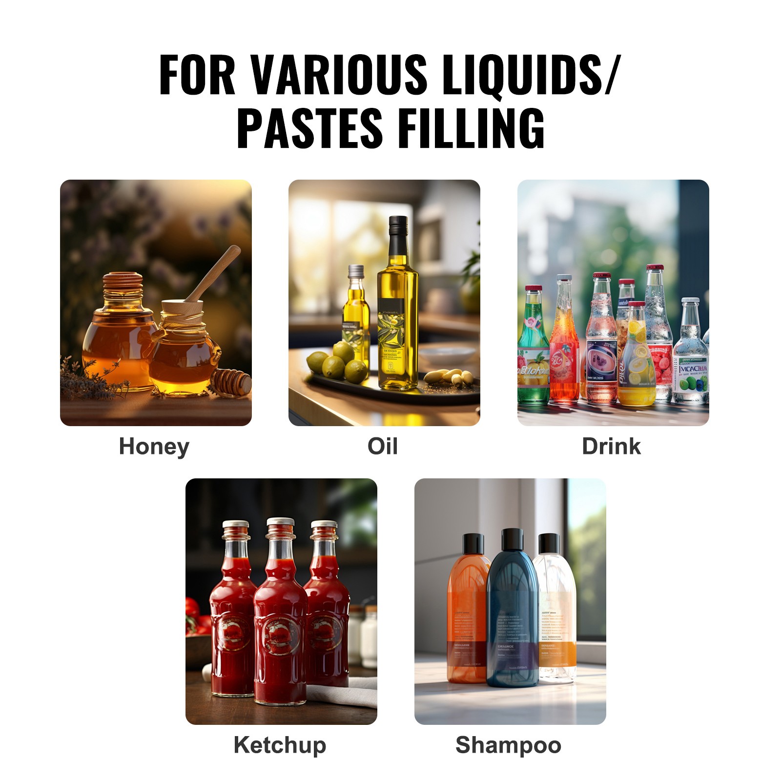 Uimoso Manual Liquid and Paste Filling Machine, Adjustable 5-100ml Capacity