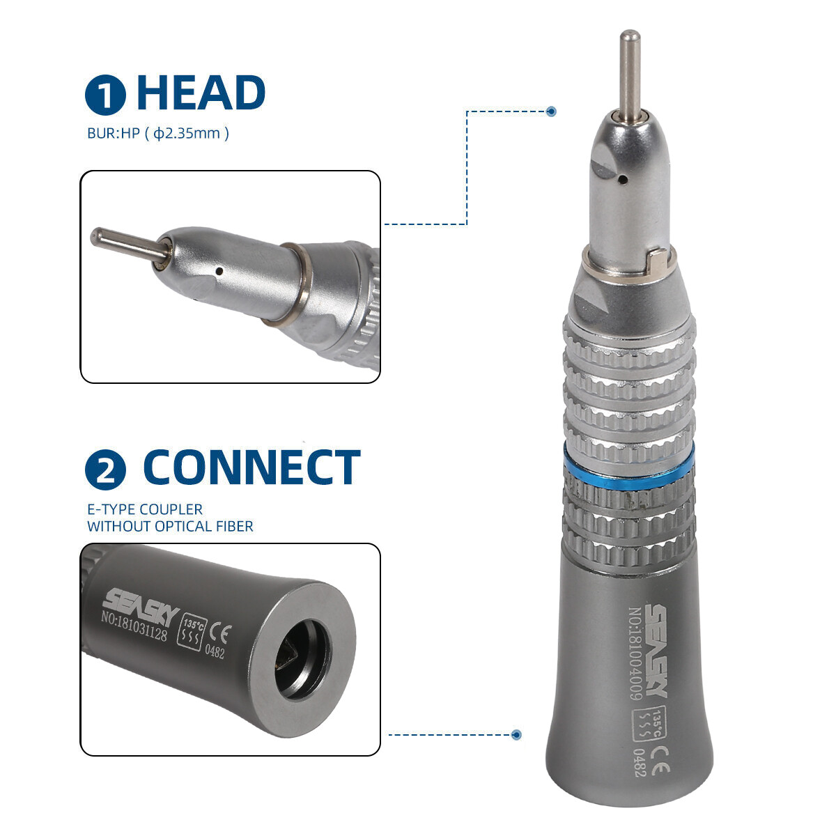 NSK Style Dental Slow Low Speed Handpiece Straight Nose Cone Seasky USA Hot SALE
