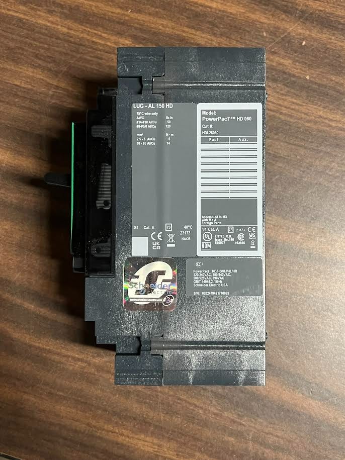 New Square D HDL26030 Power Pact Circuit Breaker 2P 30A 600V 50/60Hz NIB