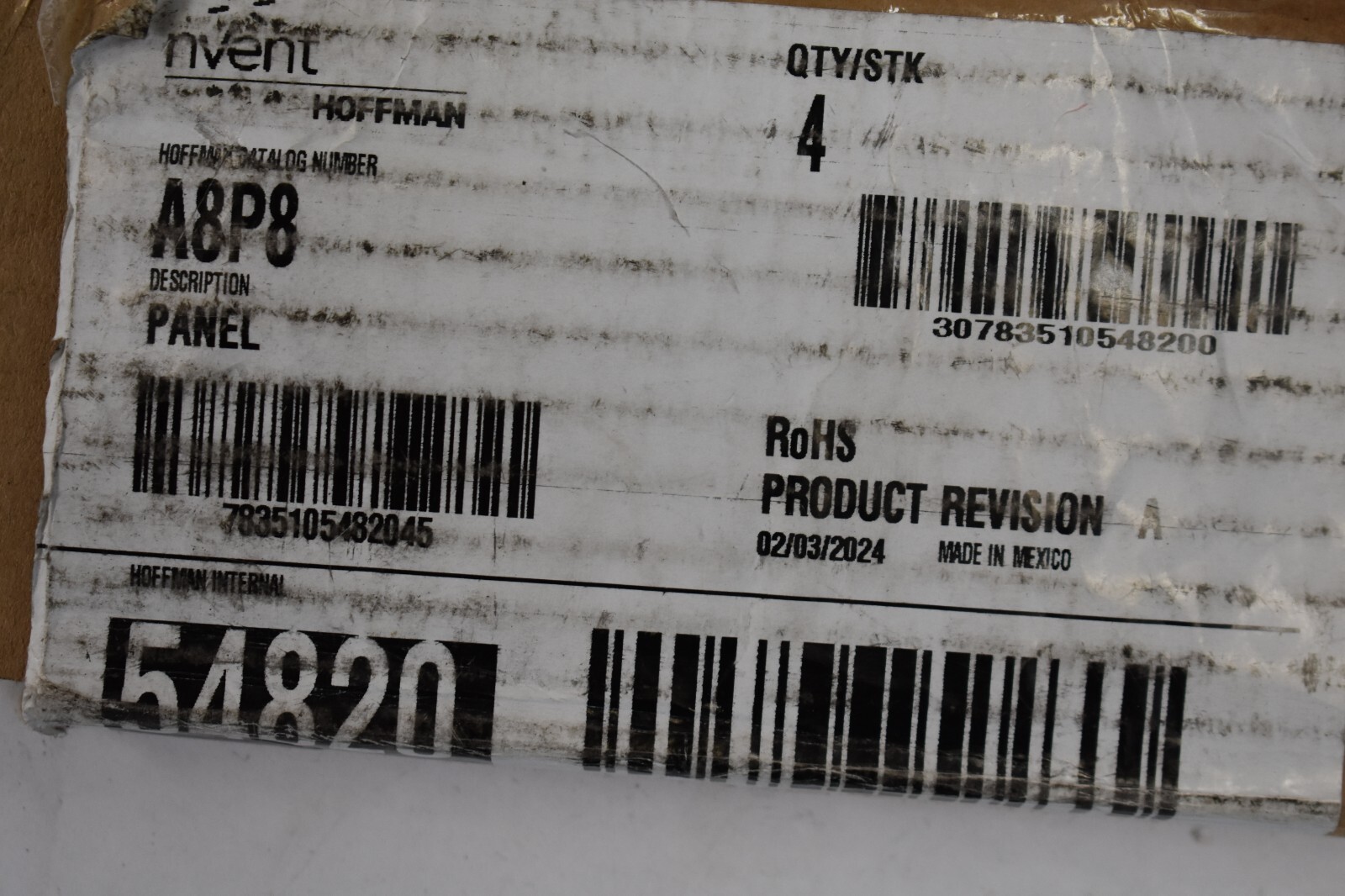 Lot of 4 nVent Hoffman Interior Panel Cover 8″ x 8″ White For Junction Box A8P8