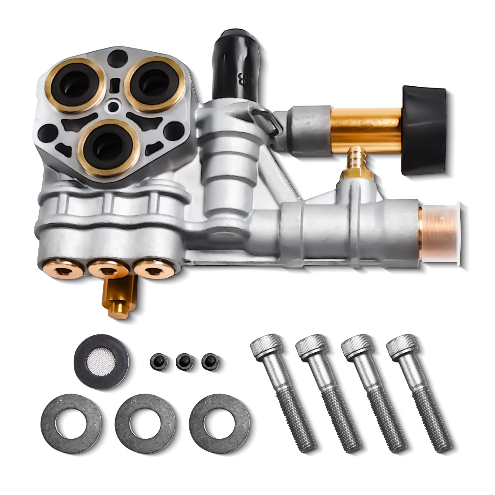 Pressure Washer Pump Manifold Kit 7108366 With Mounting Bolt Washer Pump Sliver
