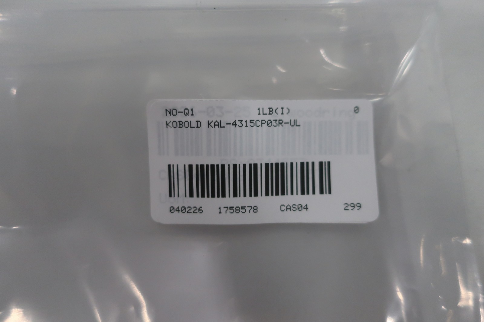 Kobold KAL-4315CP03R-UL Kal-k Thermal Flow Switch 110v-ac